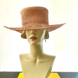 Pink Woven Fedora Head width 23"